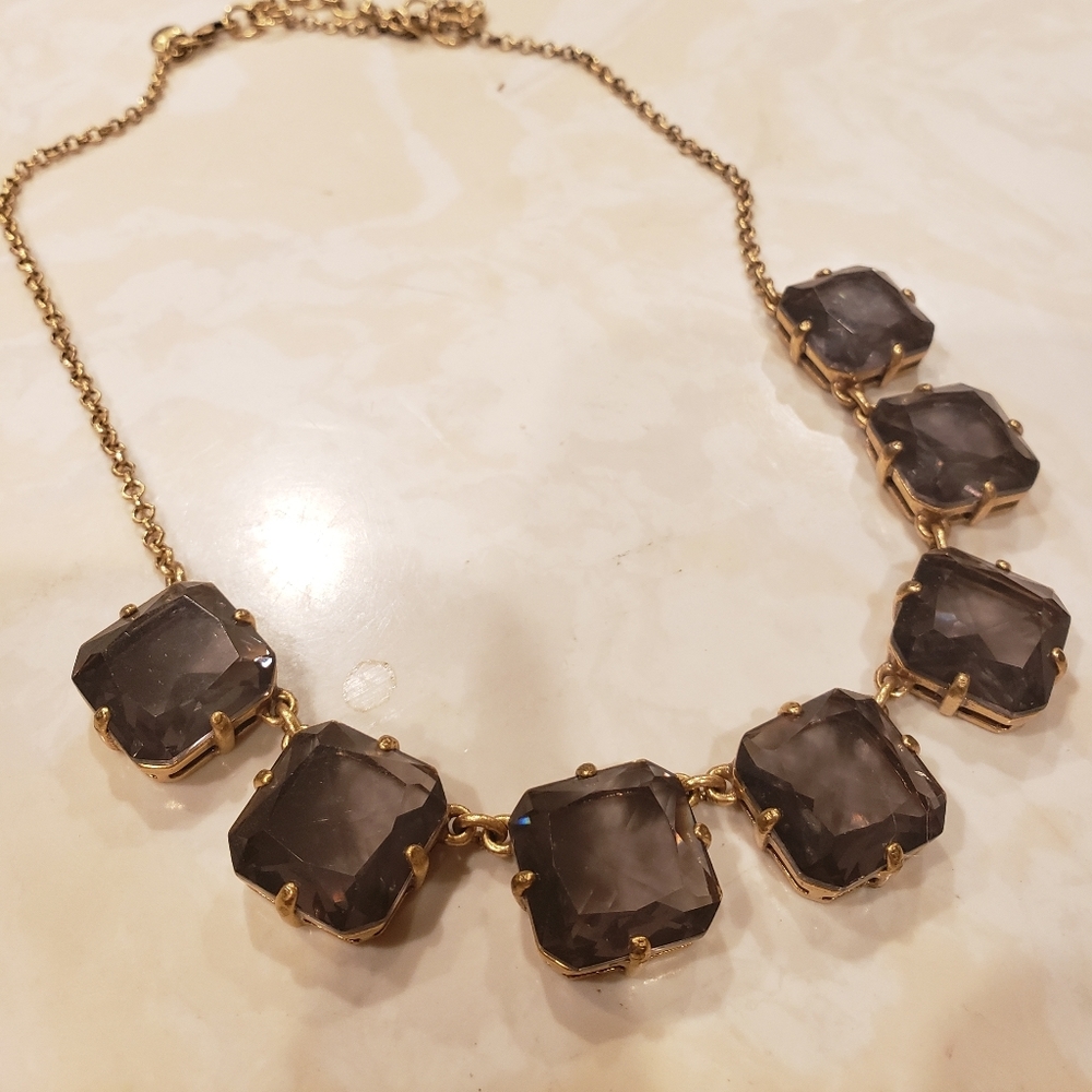 JCrew smoky quartz necklace